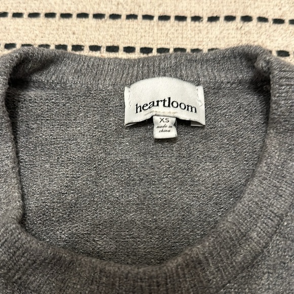 Heartloom Gray Cozy Crewneck Sweater Knit with a Waist Band Tie - Picture 3 of 5